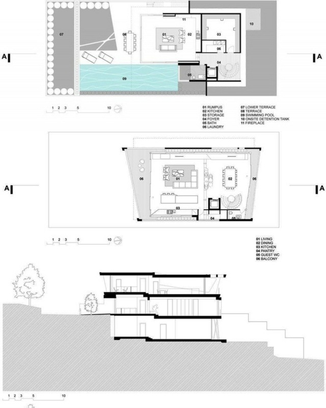 moderná architektúra plány pôdorys mestská vila Architektúra plány pôdorys mestskej vily so sklenenou fasádou