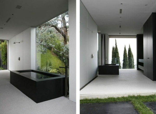 minimalistická kúpeľňa-čierna vaňa minimalistický-dizajn-čierna-vaňa