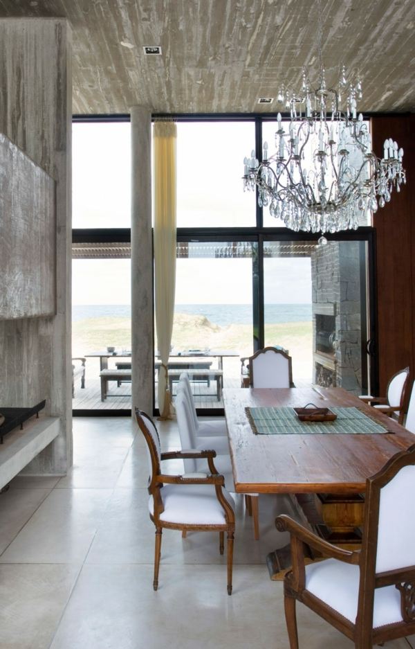 Krištáľový luster klasický jedáleň s bielym nábytkom Krištáľový luster-klasika-biely-nábytok-jedáleň