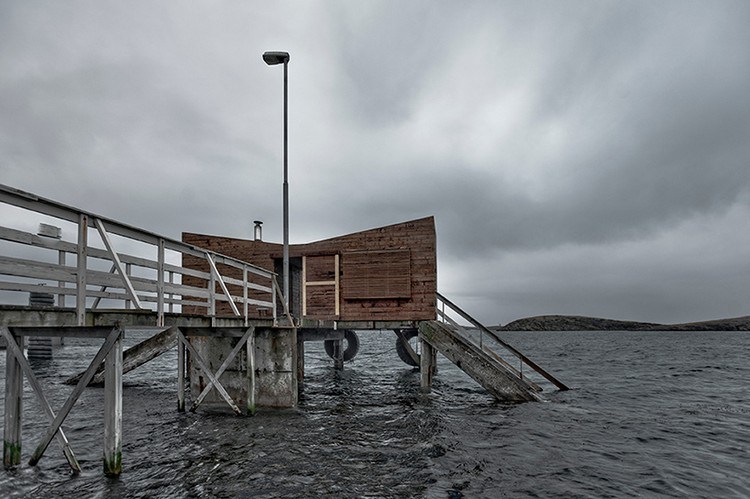 sauna na móle nad vodou nórske stredisko