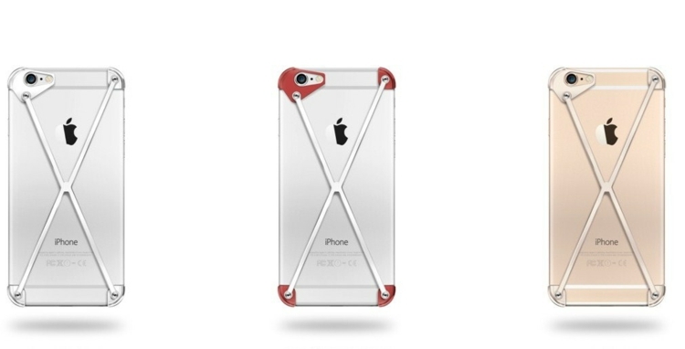 Tri rôzne farebné kombinácie - puzdro na iPhone 6 moderné puzdro na iPhone 6, červené hliníkové akcenty