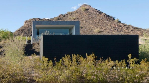 Murivo tmavá farba betónu budova objem púšť Obytný dom rodinný betónová konštrukcia objem púšť