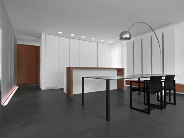 biele puristické nápady na stropné osvetlenie jedálne biela puristická stropná lampa do jedálne