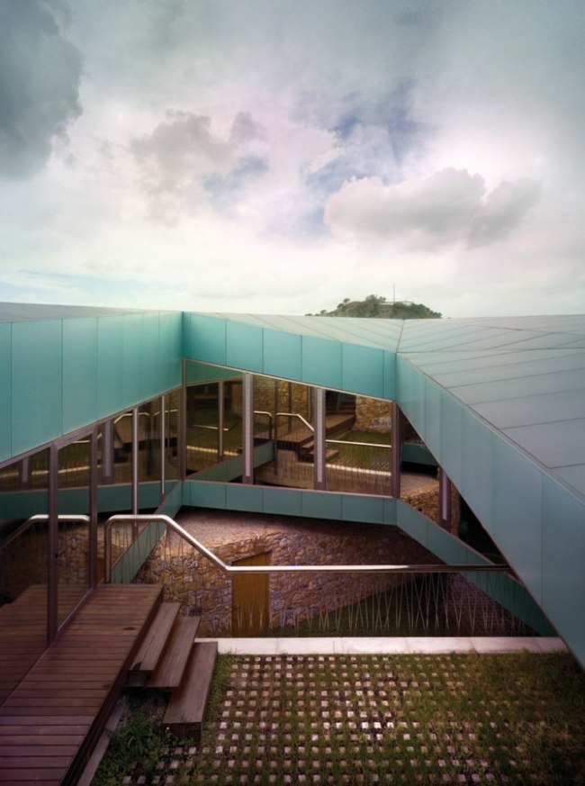 zasadená strecha moderná architektúra izolácia modernej architektúry