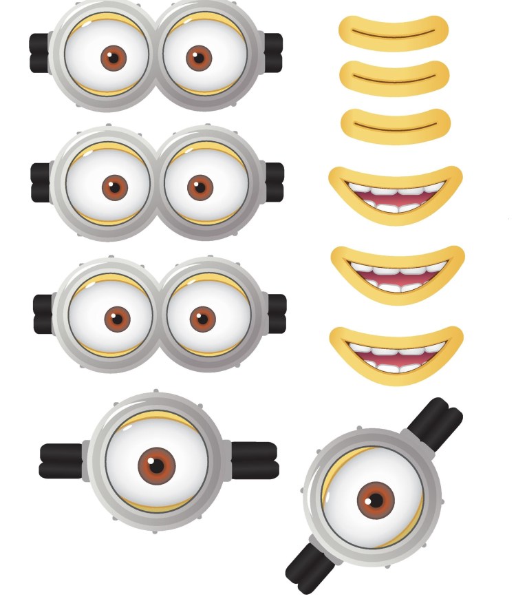 Minion tekvicové oči vystrihnuté šablóny