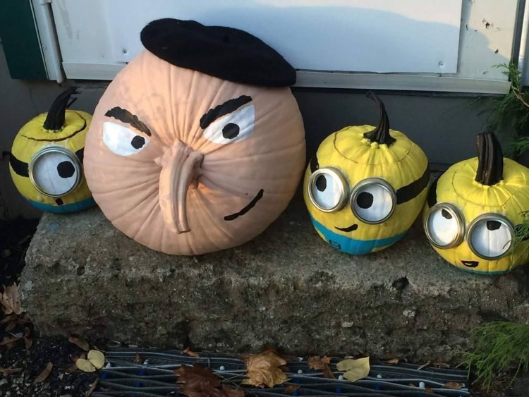 minion tekvica maľovanie deti dekorácia halloween dr.nefario