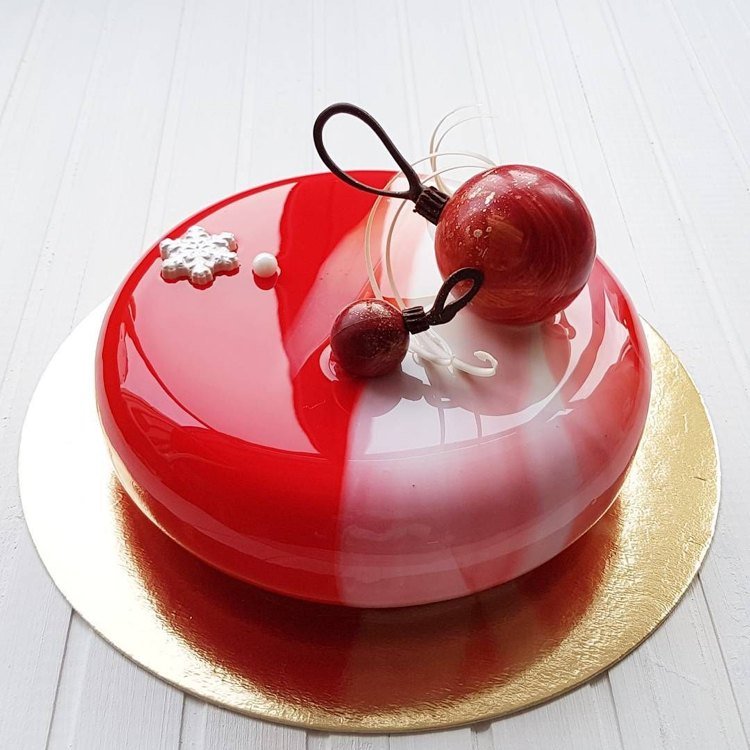 vianočný motív so zrkadlovou glazúrou