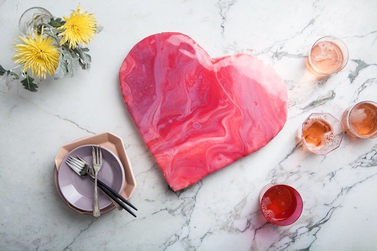 upečte si tvar srdiečka so zrkadlovou glazúrou sami