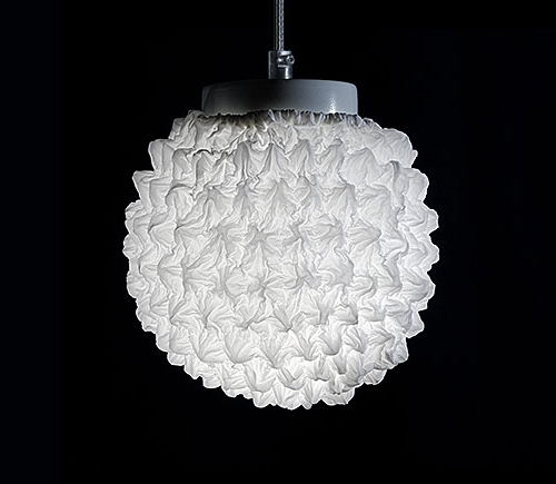 okrúhly luster guľovitý korálkový svietnik - biely