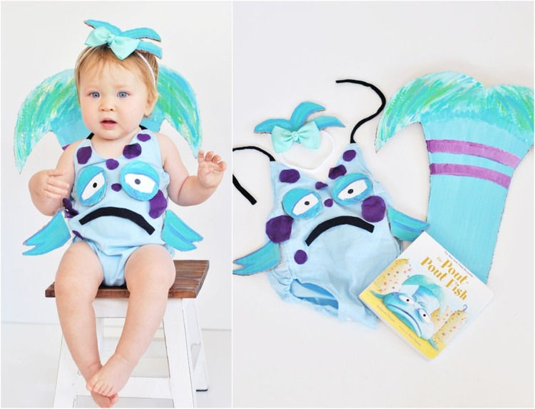 halloween karnevalové kostýmy rybí papier diadém malé dievčatko