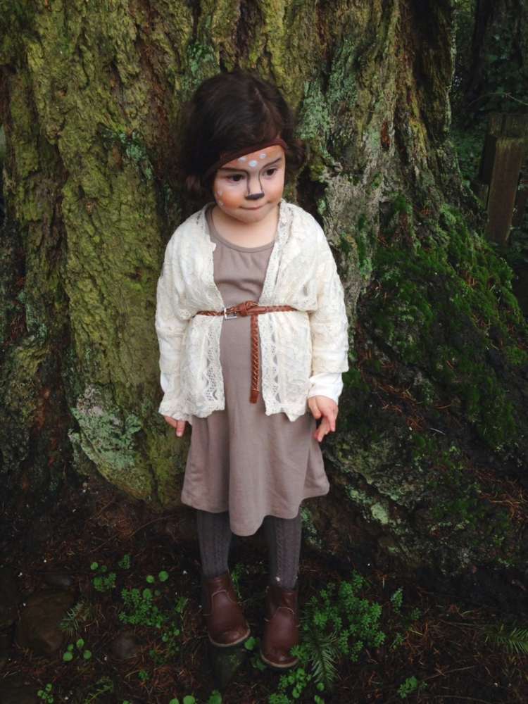 lesné zvieratá kostýmy dievčatá karneval halloween jeleň líčiť