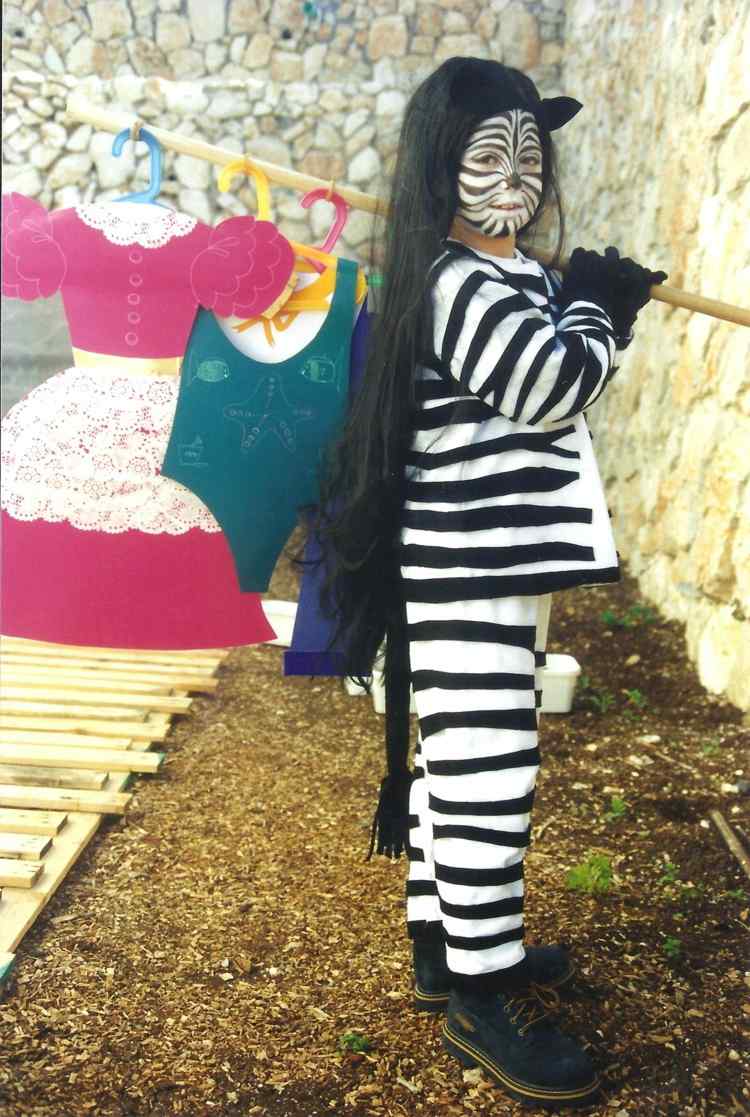 zebra kostým deti halloween zvieratá farba na tvár
