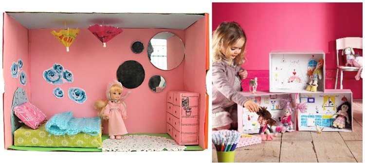 Tiež nábytok a doplnky pre domček pre bábiky Tinker botník-drotár-deti-dom-bábiky-izba-spálňa-ružová