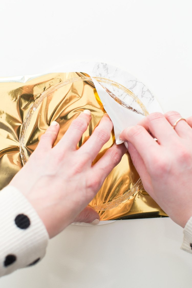 návod na podšálku zlatá fólia drotár diy nápady