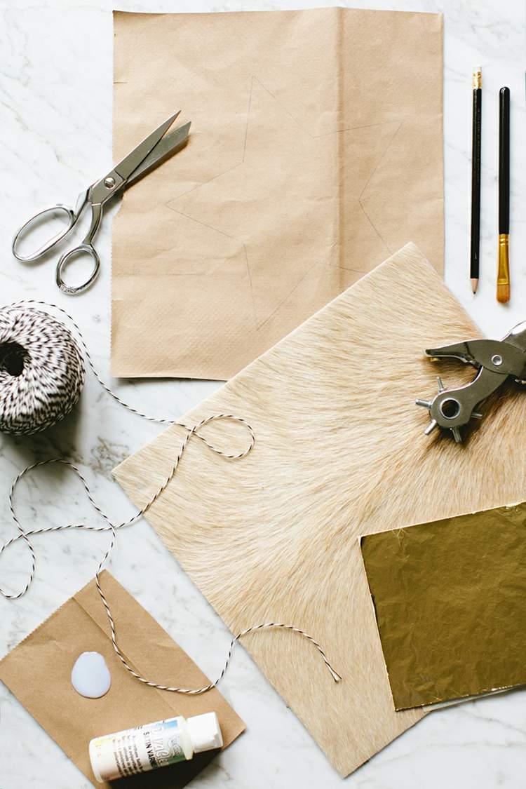 drotár so zlatou fóliou vianočné hviezdy kutilské materiály