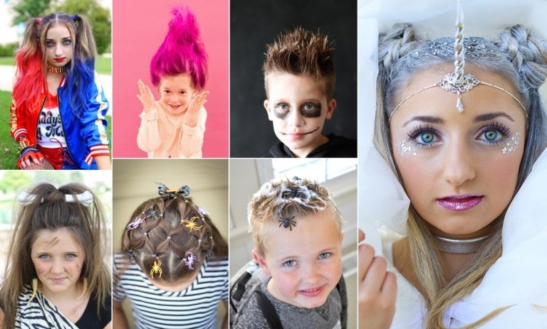 Vytvorte si Halloweenske účesy pre deti sami - Jednoduché nápady pre chlapcov a dievčatá