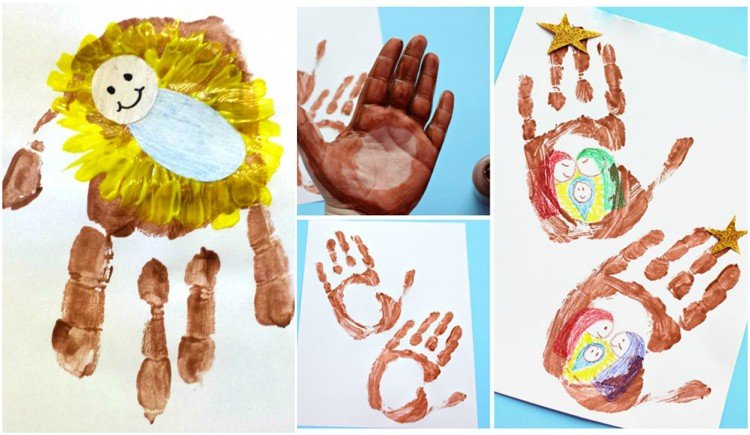 Odtlačok ruky k vianočnému Ježiškovi do detských jasličiek