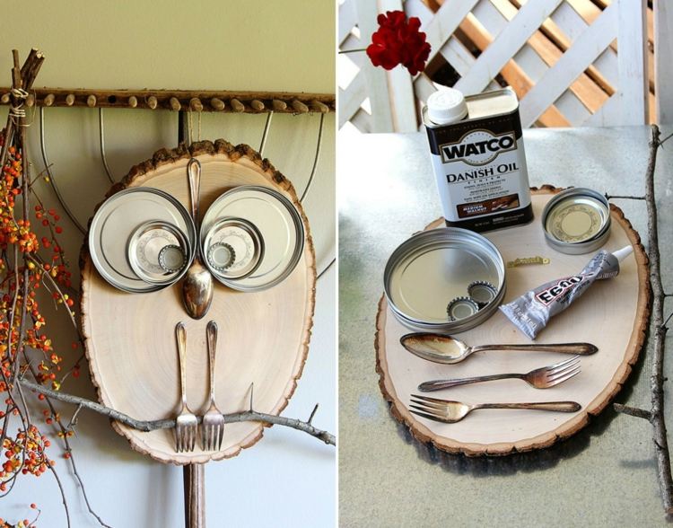 drevené disky-drotári-zvieratká-sova-lyžička-hrable-jesenné