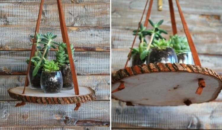 drevené disky-drotár-visiace-bočné-stolíky-kožené-stuhy-sukulenty