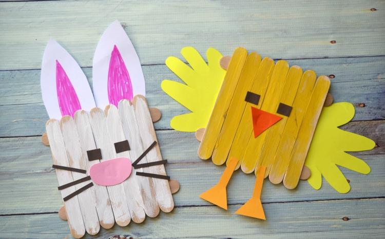 kreatívne nápady remesiel pre deti všetkých vekových skupín tinker-jar-veľkonočné-deti-nápady-králičie-kuchyne-drevené špachtle-deko-batoľatá