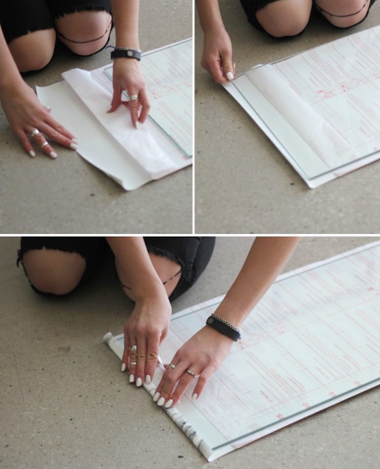 Urobte nábytok moderným pomocou lepiacej fólie - návod Lepiaca fólia-nábytok-korenie-návod-na počítač-písací stôl-fólia-prichytiť-sklenená-doska