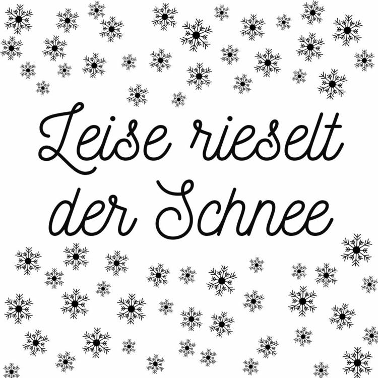 Nápad na dekoráciu s nápisom - sneh jemne steká a natiera snehové vločky