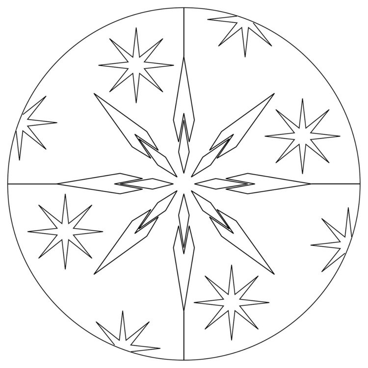 Minimalistická mandala na dekoráciu okien - ozdobte okno kriedovými ceruzkami