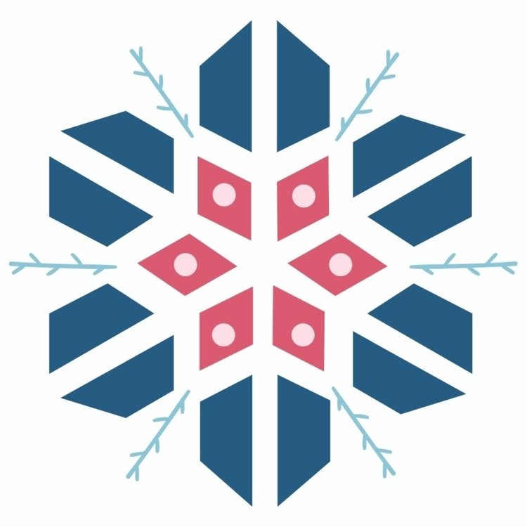 Krásne snehové vločky vo farbách pre bezplatnú tlač