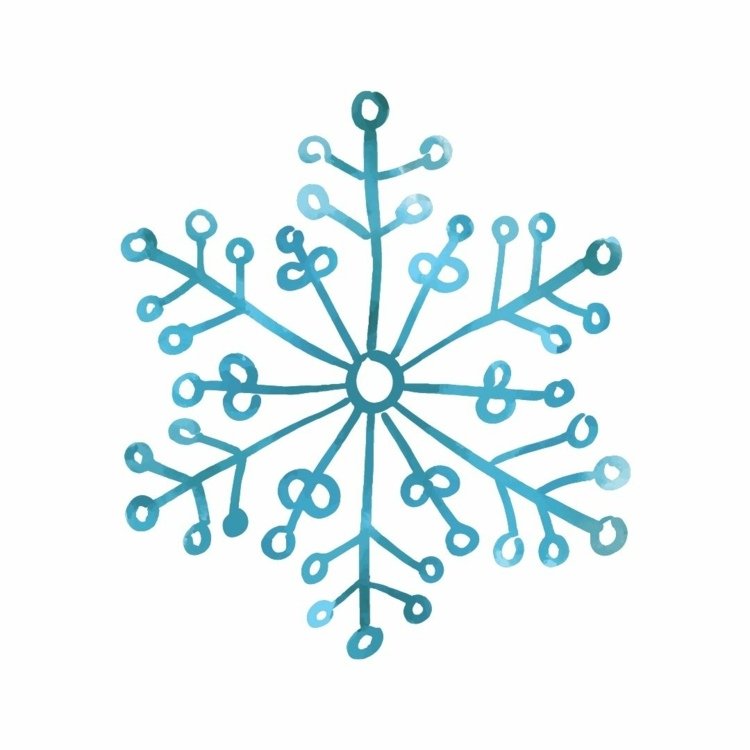 Snehová vločka prenesená na okennú tabuľu kriedou pomocou šablóny