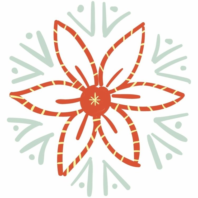 Vianočná hviezda v červenej farbe na tlač - vymaľujte okno šablónou a kriedovými ceruzkami