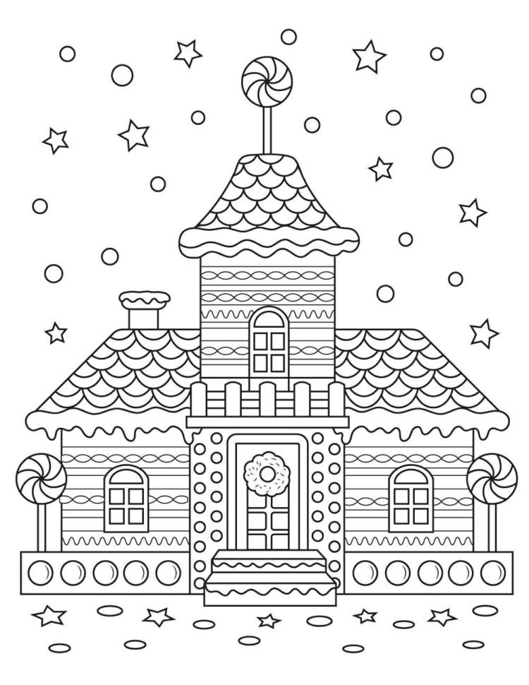 Nakreslite kreatívne perníkové domčeky na okno kriedovými fixkami - šablóna zdarma