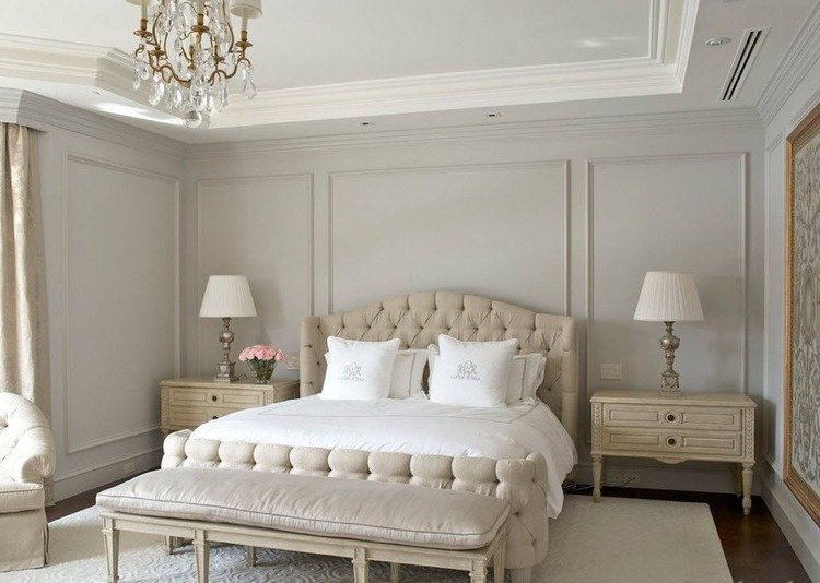 Dizajn steny v tóne v tóne pre spálne Štukatérske-maľovanie-taupe-steny-farby-spálňa