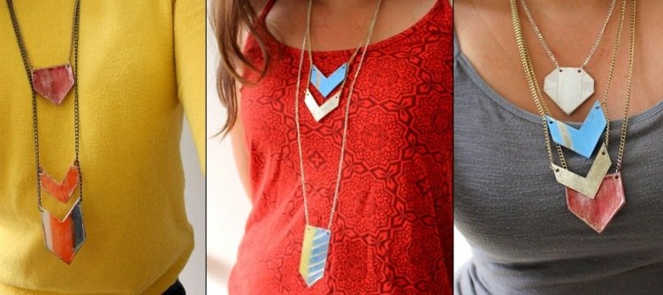 Zmršťovací film-drotár-geometrický-reťazový-prívesok-náhrdelník-kutilstvo