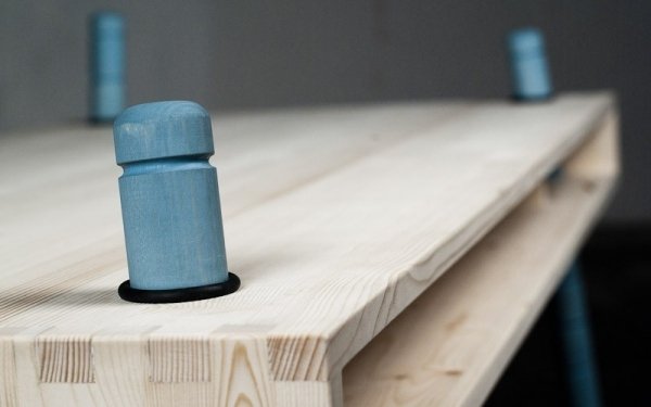 Stolové nohy z olejovaného plechu na nohy-modré