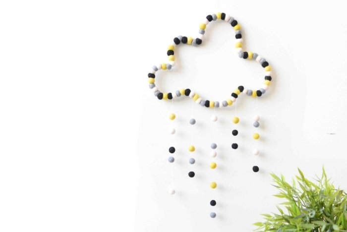 ručná práca-cloud-design-mobil-nad-postieľkou-dekorácia na stenu