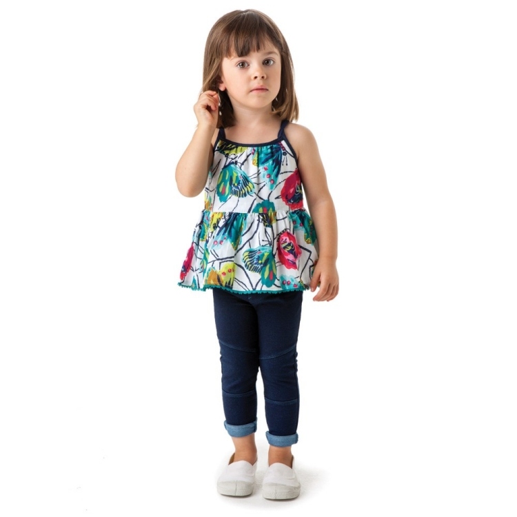 Navrch dajte peplum a motýľový vzor Catimini fashion-little-girl-jar-2015-Catimini-motýľ-vzor-top-lap-bez rukávov
