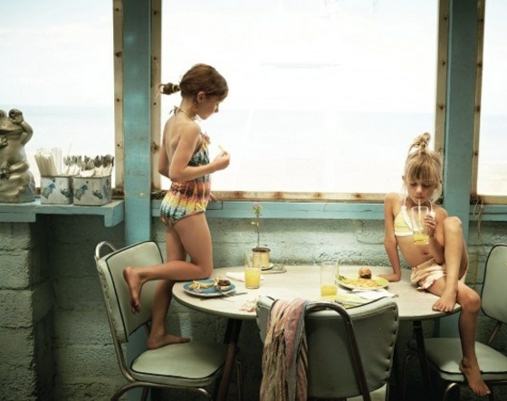 Plavky dvojdielne plavky koktail stôl dievčenská móda Farebné bikiny-plážový dom-móda-pre-dievčatá