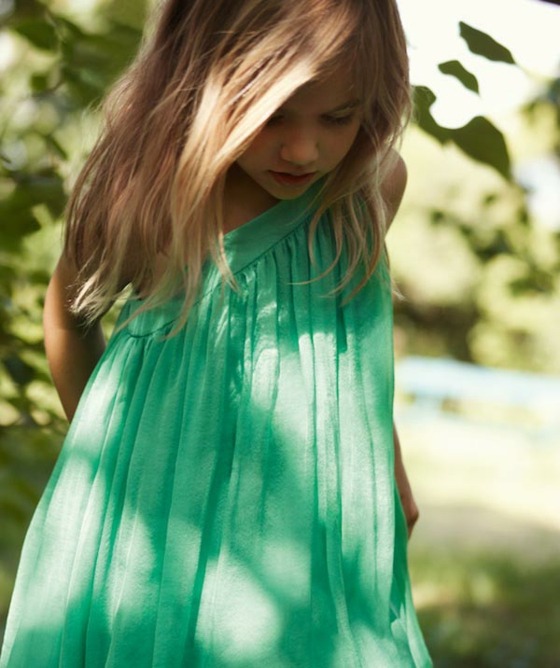 Vápno zelené šaty na jedno rameno vyrobené z ľanu Šaty letnej kolekcie pre dievčatá