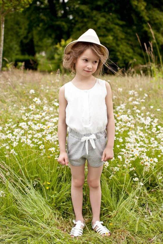 Chloe Roman sandále slnečný klobúk krátky nohavice top z bavlny Letný trend-móda-pre-dievčatá-krátke-kombinézy