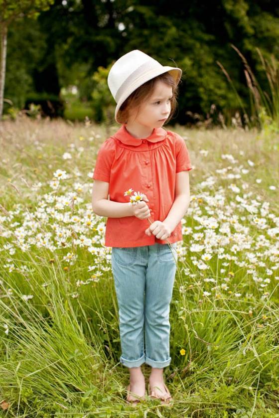 Blúzka z chloe jeansovej košele, slamený klobúk Hurá-letná kolekcia-pre-dievčatá-blúzka-s golierom