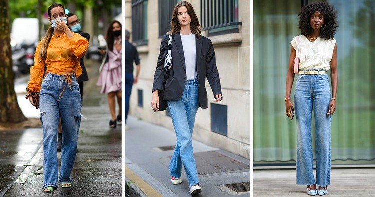Trendy jeseň zima 2021 22 Kombinácia džínsov voľného strihu