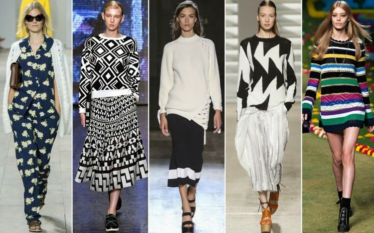 Sveter na jarné obdobie - s geometrickými vzormi Aké sú módne trendy pre rok 2015 a čo si oblečieme v letnej sezóne? Hádame, v ktorých strihoch, motívoch a farbách je a bez ktorých odevov nesmie žiadna fashionistka opustiť svoj dom. Módne trendy 2015 - vojenský štýl je späť Vo vojenskom štýle je opäť v trende - návrhári ako Marissa Webb, Peter Som, Nicholas K, Marc Jacobs a LAMB poslali svoje modely v trendovom vzhľade - nohavice s vysokým pásom a širokým opaskom, kabáty s našitými vreckami a kombinézou vo farbe khaki - cez prehliadkové móla. Voľba tkanín zjemnila drsný outfit - oblečenie bolo vyrobené z jemných materiálov, ako je hodváb. Módne trendy 2015 - Ginganské vzory Pre návrhárov ako Oscar de la Renta, Lela Rose, Houghton, Altuzarra a Karen Walker sa všetko točilo okolo ginganových vzorov - neslúžili len na zdobenie košieľ, ale aj sukní, šiat, kabátov a nohavíc. S dvojdielnymi oblekmi je možné rýchlo vytvoriť štýlový outfit do kancelárie. Módne trendy 2015 - blúzky so širokými rukávmi Vzdušné blúzky so širokými rukávmi ovládli kolekciu návrhárov ako Carolina Herrera, Tibi, Herve Leger, Marc Jacobs a 3.1 Philip Lim. Krásne strihy sú navyše zvýraznené farebnými potlačami s exotickými vzormi. Blúzky sa nosia s tesnou sukňou alebo capri nohavicami. Módne trendy 2015 - maxi sukňa z čipky Houghton Lace, Michael Kors, Tome, Zimmerman a Hugo Boss predstavila ušľachtilý variant klasickej maxi sukne. Dlhé čipkované sukne spolu s jednoduchou košeľou a sakom objímajúcim postavu vytvárajú perfektný kancelársky vzhľad. Módne trendy 2015 - rifle, rifle, rifle Džínsy z 80. rokov sú späť - ako môžete vidieť z prehliadok spoločností MM6, Tommy Hilfiger, Karen Walker, JCrew a Rodebjer. Široké strihy a vysoký pás sú ideálne pre horúce letné obdobie. Outfity boli kombinované s teniskami a elegantnými blúzkami s volánikmi. Módne trendy 2015-vzorované dvojdielne kúsky Na vzorované dvojdielne kúsky sa zamerali návrhári ako Vivienne Tam, Cristian Siriano, Oscar de la Renta, Mara Hoffman a Nicole Miller. Krátke blúzky a sukne obopínajúce telo sú nádherným oblečením na prvé rande. Módne trendy 2015 - večný sveter V kolekcii Michael Kors, DKNY, Victoria Beckham, Thakoon a Tommy Hilfiger boli svetre vyhlásené za Keapeace. Pretože sa dá perfektne kombinovať s džínsami aj dlhými, vzdušnými sukňami. Módne trendy 2015 - Sukne s bočnými vreckami Carolina Herrera, Cristian Siriano, Oscar de la Renta, Jenny Packham a BCBG MaxAzria boli ambasádormi pohodlného vzhľadu - ich večerné oblečenie pozostávalo z dvojdielnych oblekov. Sukne s bočnými vreckami sú v posledných rokoch veľmi módne - a chcete sa cítiť príjemne na kokteile alebo na firemnej párty. Módne trendy 2015 - Bandeau topy Každý fashionista by mal mať vo svojom šatníku bandeau top / z francúzštiny pre kapelu / na leto. Topy ponúkajú návrhári ako Badgley Mischka, Oscar de la Renta, Mara Hoffman, Cushnie et Ochs a Herve Leger. Módne trendy 2015 - Večerné oblečenie A pokiaľ ide o večerné oblečenie, trend je jasný - peplumové šaty dobyli móla Juan Carlos Obando, Badgley Mischka, Oscar de la Renta a Monique Lhuillier. Elegantné a ženské, krátke alebo dlhé - perfektný outfit pre každú ženu, ktorá si uvedomuje módu!