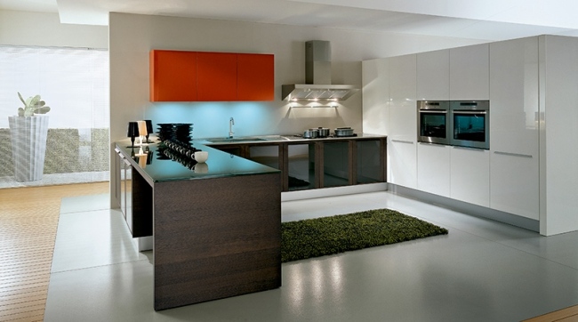 kuchynská skrinka oranžové moderné kuchynské dizajnové závesky kuchynská skrinka oranžová moderný dizajn kuchyne od pendini