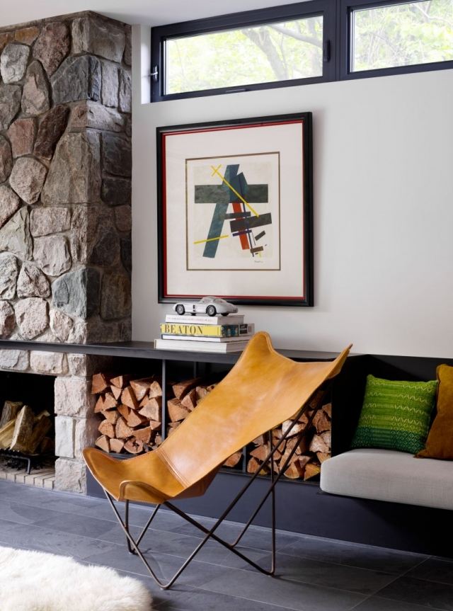 Relax-kút-pri-krbe-kresle-kovový rám-kožený poťah-skladací-úspora miesta