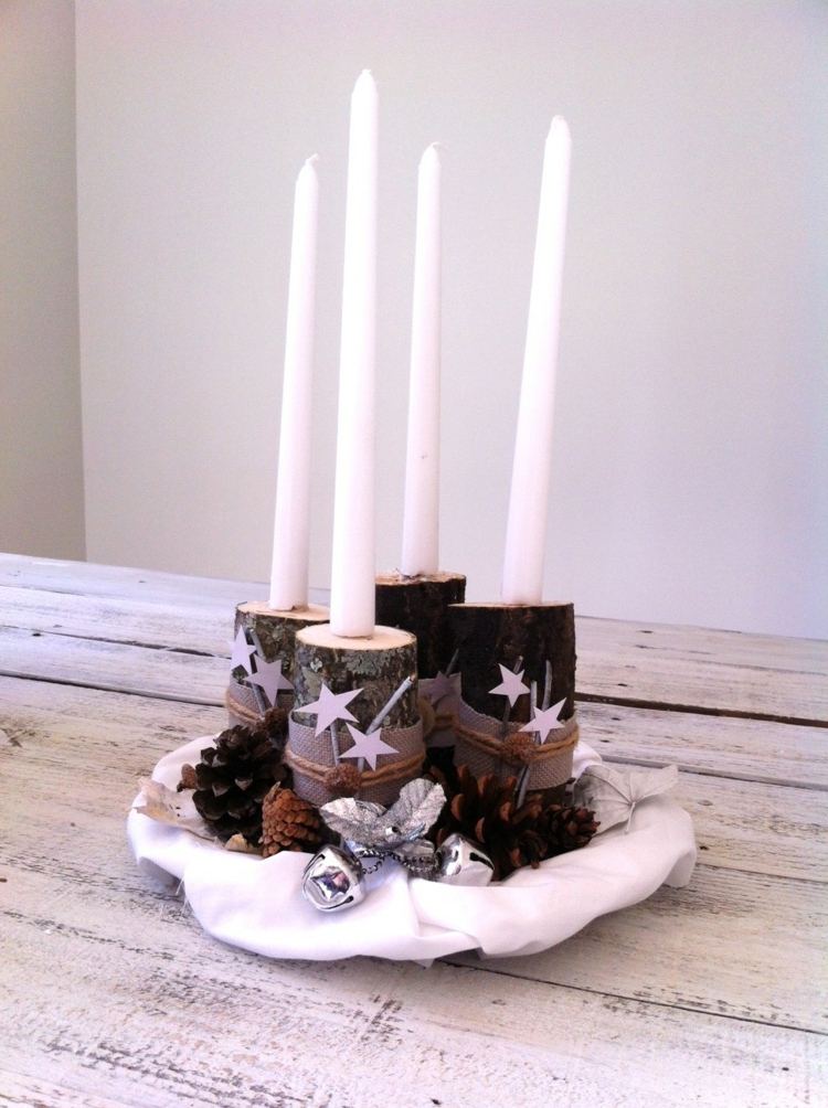 Skombinujte moderné a rustikálne detaily v adventnom venci adventné vence moderné vetvy svietniky hviezdy rustikálne šišky