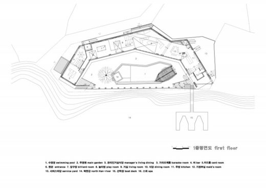 moderný dom v Seule - plán