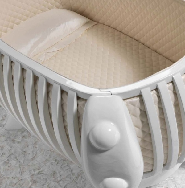 vnútorný poťah hodvábne luxusné detské postele biely lak suommo