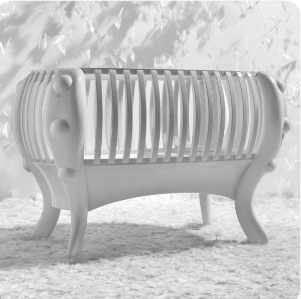 laperla biela moderná postieľka biela mriežka