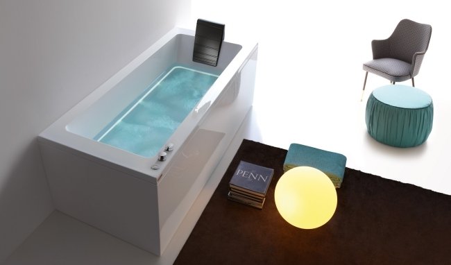 osvetlenie vane LED integrované modré elegantné