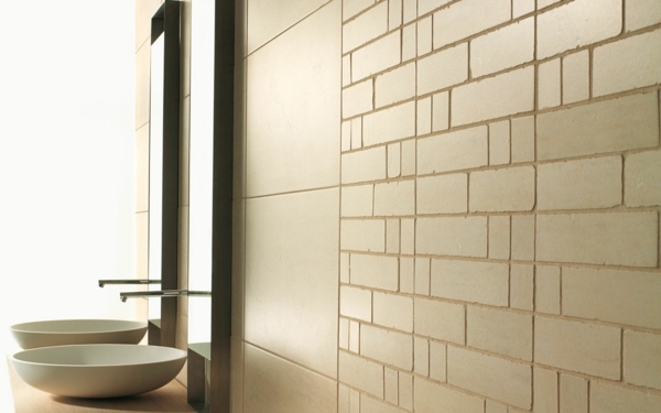 Nápady na obklady do kúpeľne keramický porcelán Nápady na dlaždice do kúpeľne tehlový vzor